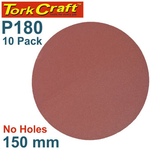 SANDING DISC PSA 150MM 180 GRIT NO HOLE 10/PK