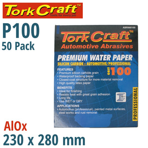 PREMIUM WATERPROOF PAPER  100 GRIT 230  X 280 (50 PIECE) AUTOMOTIVE