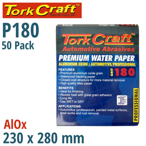 PREMIUM WATERPROOF PAPER  180 GRIT 230  X 280 (50 PIECE) AUTOMOTIVE