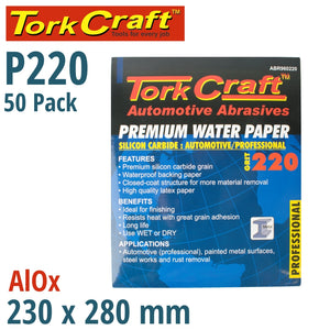 PREMIUM WATERPROOF PAPER  220 GRIT 230  X 280 (50 PIECE) AUTOMOTIVE