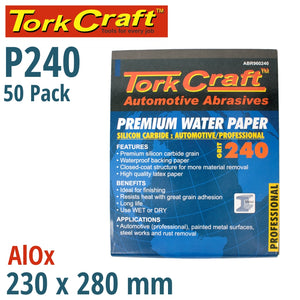 PREMIUM WATERPROOF PAPER  240 GRIT 230  X 280 (50 PIECE) AUTOMOTIVE