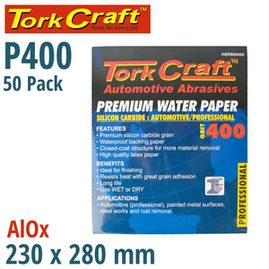 PREMIUM WATERPROOF PAPER  400 GRIT 230  X 280 (50 PIECE) AUTOMOTIVE