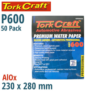 PREMIUM WATERPROOF PAPER  600 GRIT 230  X 280 (50 PIECE) AUTOMOTIVE