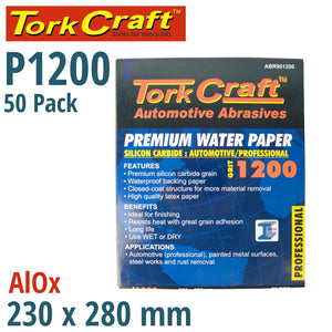 PREMIUM WATERPROOF PAPER  1200 GRIT 230  X 280 (50 PIECE) AUTOMOTIVE