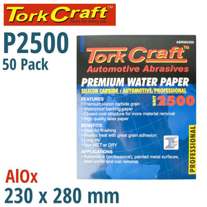 PREMIUM WATERPROOF PAPER  2500 GRIT 230  X 280 (50 PIECE) AUTOMOTIVE