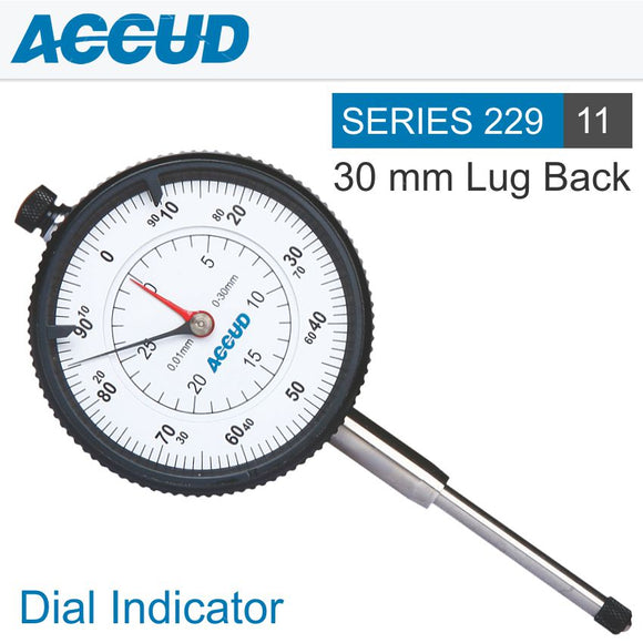 DIAL INDICATOR FLAT BACK 30MM