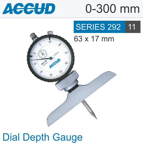 DIAL DEPTH GAUGE BASE 63X17MM 0-300MM