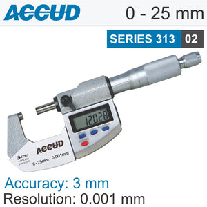 DIGITAL OUTSIDE MICROMETER IP65 0-25MM