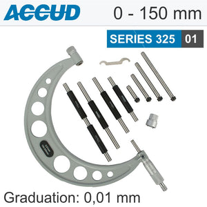 MICROMETER OUTSIDE 100-200MM 0.01 RES. 7MIC ACC RATCHET STOP  INT. ANV