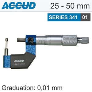 CYLINDRICAL ANVIL TUBE MICROMETER 8X1.8MM 25-50MM