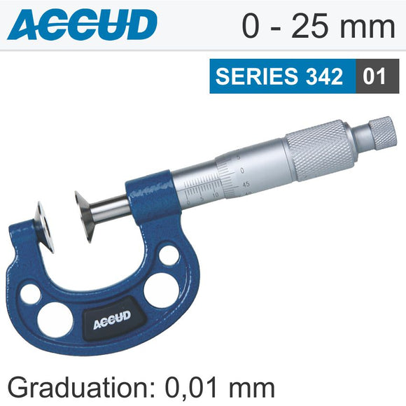 NON ROTATING SPINDLE DISK MICROMETER 0-25MM