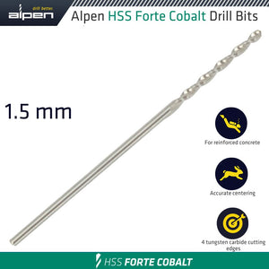 HSS FORTE COBALT DRILL BIT 1.5MM