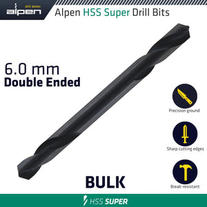 HSS SUPER DRILL BIT DOUBLE ENDED 6.0MM BULK