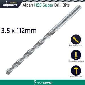 HSS DRILL BIT LONG 3.5 X 112MM BULK