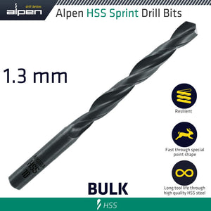 HSS SPRINT DRILL BIT 1.3MM BULK IND.PACK