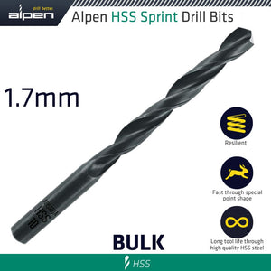 HSS SPRINT DRILL BIT 1.7MM BULK IND.PACK