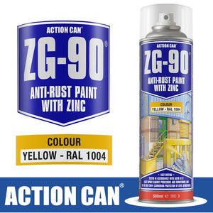 ZG-90 YELLOW 500ML ANTI RUST SPRAY COLD ZINC GALVANISING RAPID DRY