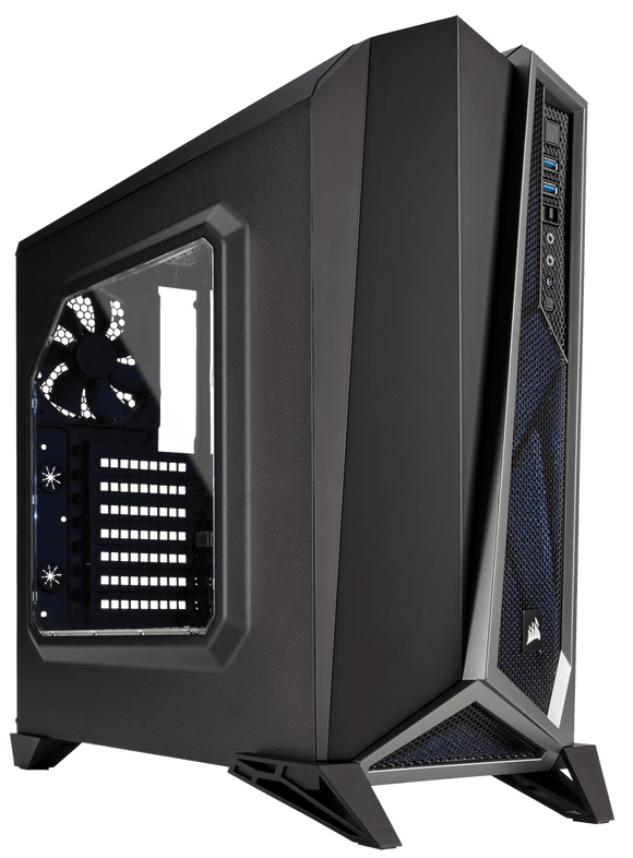 Corsair CC-9011084-WW carbide series spec Alpha windowed Black+Silver , No psu ( bottom placed psu design )