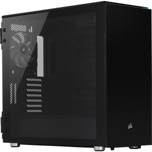 Corsair CC-9011167-WW carbide series 678C - Tempered Glass , blacK - with noise damping side/top/front panels + fan-speed controller , support 2x vertical GPU mount  , no psu