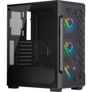 Corsair CC-9011173-WW graphite series 220T Rgb Airflow blacK - frameless tempered glass , steel grill front panel for high airflow , no psu