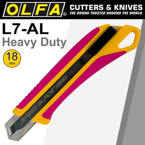 OLFA 18MM HEAVY DUTY CUTTER WITH AUTO LOCK PINK