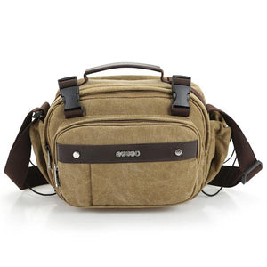 Leisure Sport Multi Pocket Crossboby Bag Canvas Retro Capacity Shoulder Bag