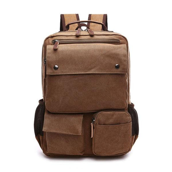 Men Canvas Big Capacity Travel Zipper Multifunctional Shoulders Bag Backpack