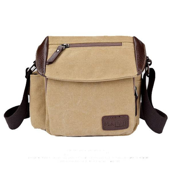 Men Canvas Retro Crossboby Bag Multi Pocket Capacity Shoulder Bag