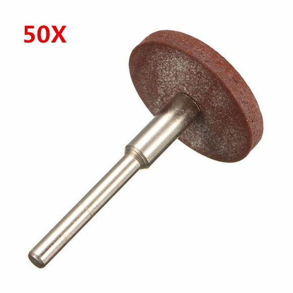 50pcs 220 Grit 22mm Electric Grinding Wheel 3mm Shank Flexible Polishing Wheels