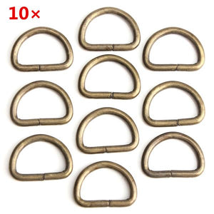 10pcs D Rings Ferrule Ribbon Clasp Knapsack Belt Buckle