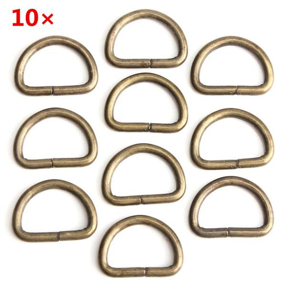 10pcs D Rings Ferrule Ribbon Clasp Knapsack Belt Buckle