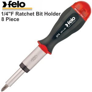 FELO MAG/HANDLE RATCHET BIT HOLDER 8 IN 1 S/DRIVER SL/PH/PZ