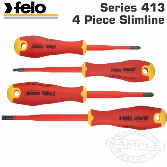 FELO 413 S/DRIVER SET 4PC ERGONIC SLIMLINE INSULATED VDE SL/PH