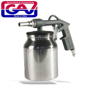 SPRAY GUN FOR RUBBERISING WITH LOWER CUP