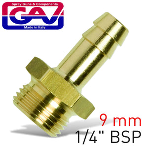 HOSE TAIL BRASS 1-4 MX9MM