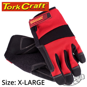 WORK GLOVE X-LARGE-ALL PURPOSE RED WITH TOUCH FINGER