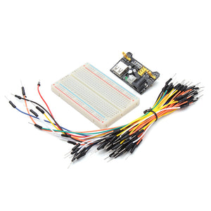 MB102 Power Supply and 65pcs Jumper Cable Dupont Wire and 400 Holes Breadboard Kit