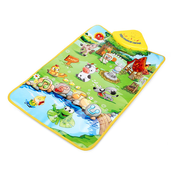 Baby Animal Farm Musical Mat Touch Singing Carpet Kids Educational Toy