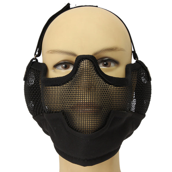 Steel Paintball Airsoft CS War Game Half Face Mesh Protection Mask