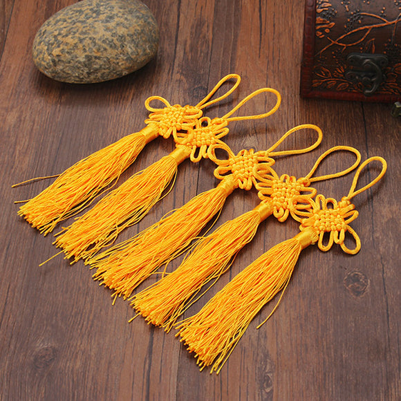 10Pcs Yellow Hand Knit Chinese knot Pendant Gift Celebration Supplies Car Pendant