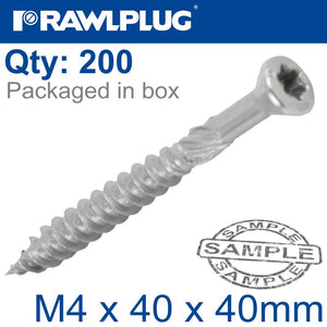 R-DSX SCREWS M4 X 40X40 A2 SS X200-BOX