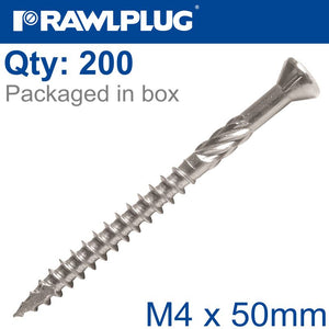 R-DSX SCREWS M4 X 50X30 A2 SS X200-BOX