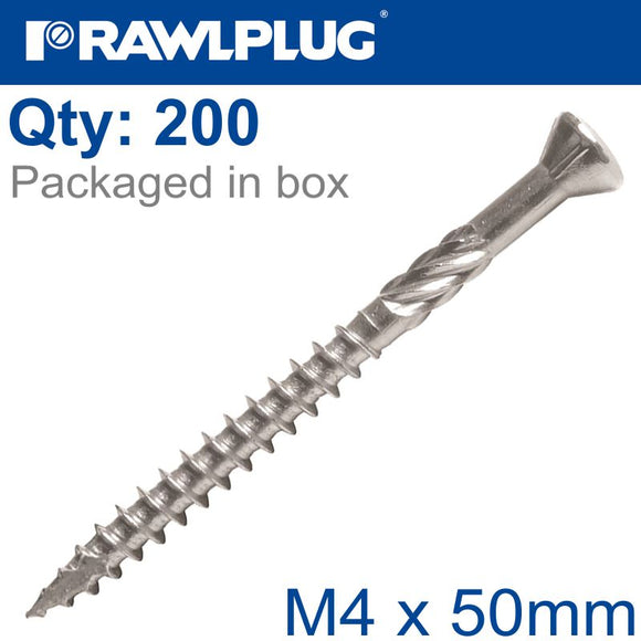 R-DSX SCREWS M4 X 50X30 A2 SS X200-BOX