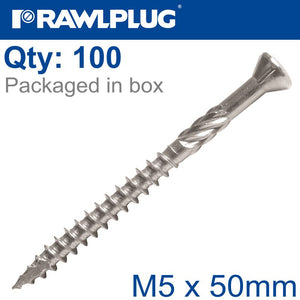 R-DSX SCREWS M5 X 50X30 A2 SS X100-BOX