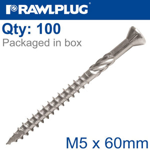 R-DSX SCREWS M5 X 60X36 A2 SS X100-BOX