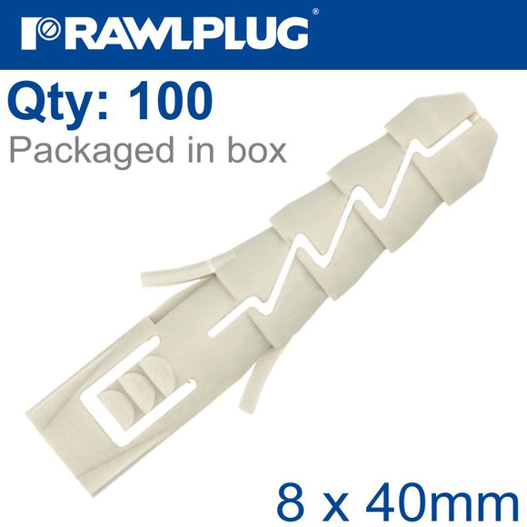 NYL EXPANSION PLUG 8MMX40MM X100-BOX