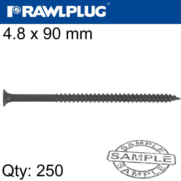 DRYWALL SCREW FINE THREAD 4.8MMX90MM X250-BOX