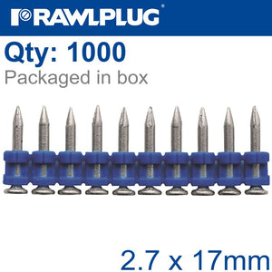 PINS FOR CONCRETE 2.7MMX17MM X1000 PER BOX + 1 FUEL CELL