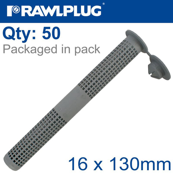 PLASTIC SLEEVE INSERT 16MMX130MM X50 PER PACK