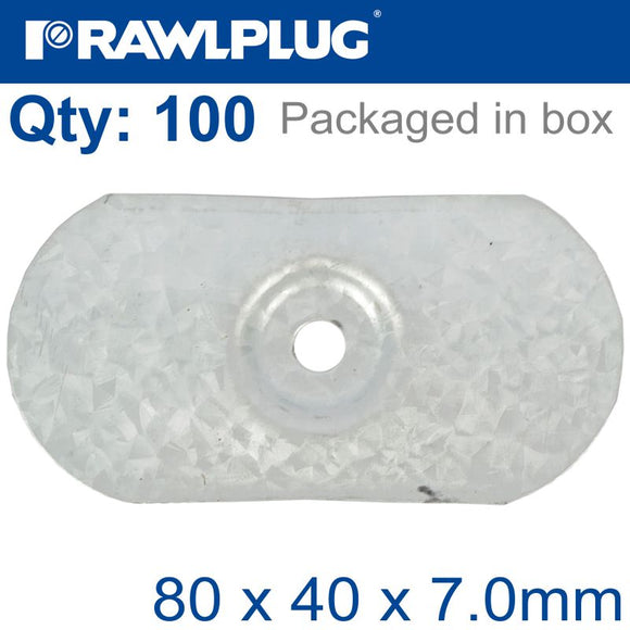 OVAL STEEL WASHER 80MMX40MMX7.0MM ALUM ZINC COATING BOX OF 100